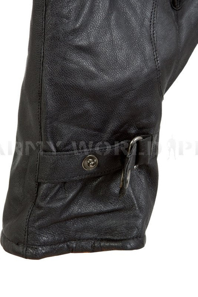 Military Warmed Leather Gloves Dutch Black Orginal New