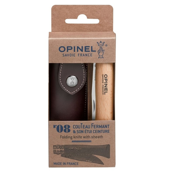 Nóż Składany OPINEL INOX N°08 Natural + Etui (001089)