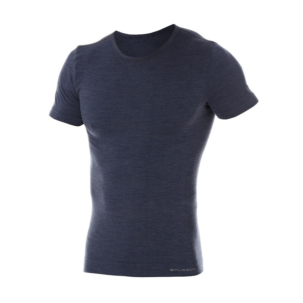 Men's Short Sleeve T-shirt Comfort Wool Merino Brubeck Dark Jeans