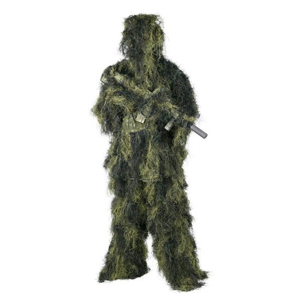 Ghillie Suit Digital Woodland Bluza + Spodnie + Kapelusz + Osłona Na Broń - Maskowanie Dla Myśliwego / Snajpera (KP-GHL-PO-07)