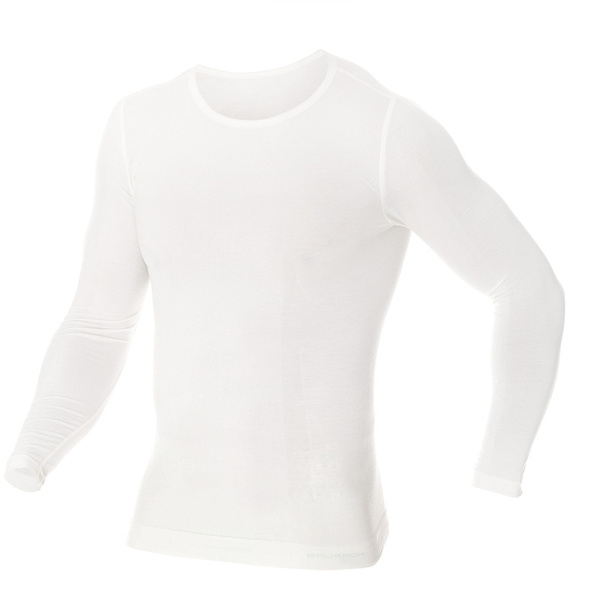 Koszulka Męska Z Długim Rękawem Comfort Wool Merino Brubeck Kremowa (LS11600)