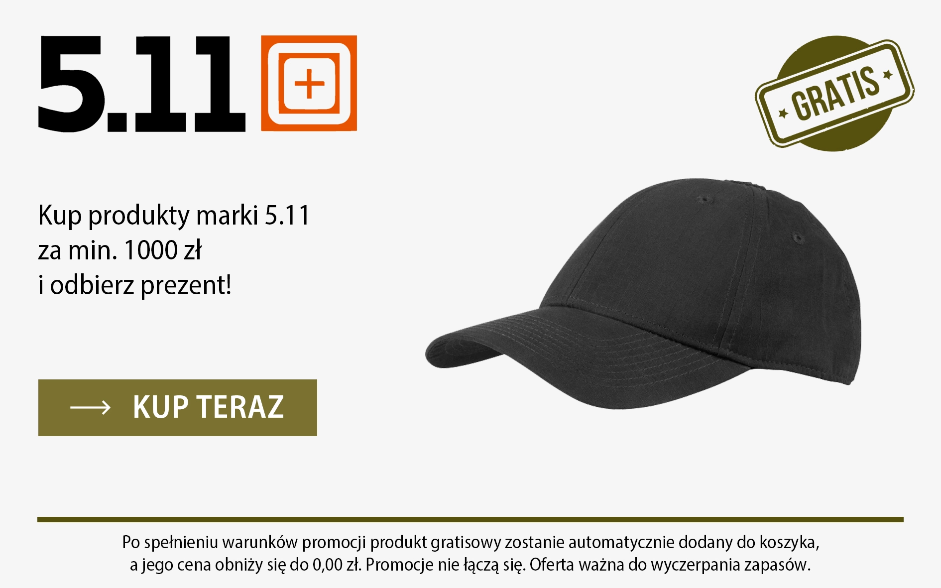 Kup produkty marki 5.11 za min. 1000 zł i otrzymaj czapkę gratis