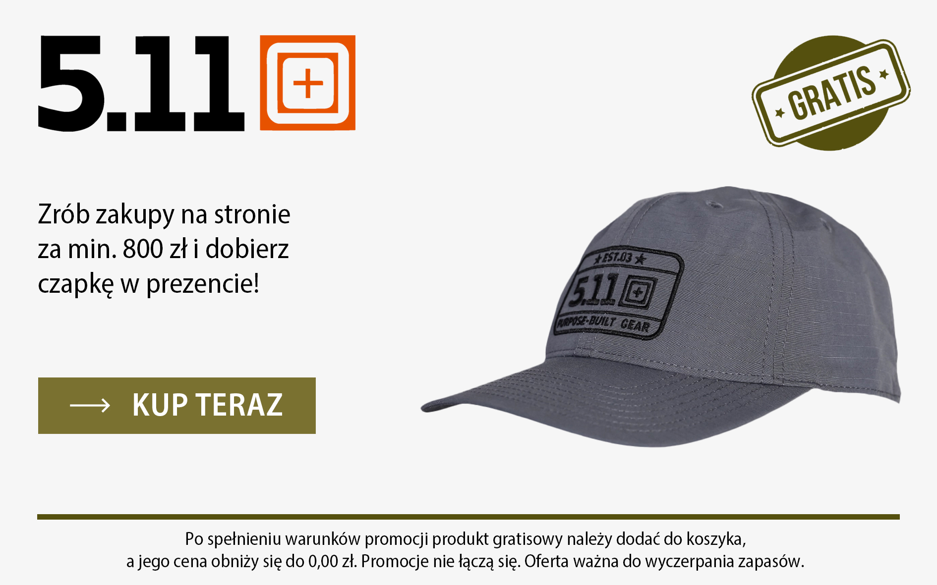 Zrób zakupy na stronie za min. 800 zł i dobierz czapkę w prezencie!