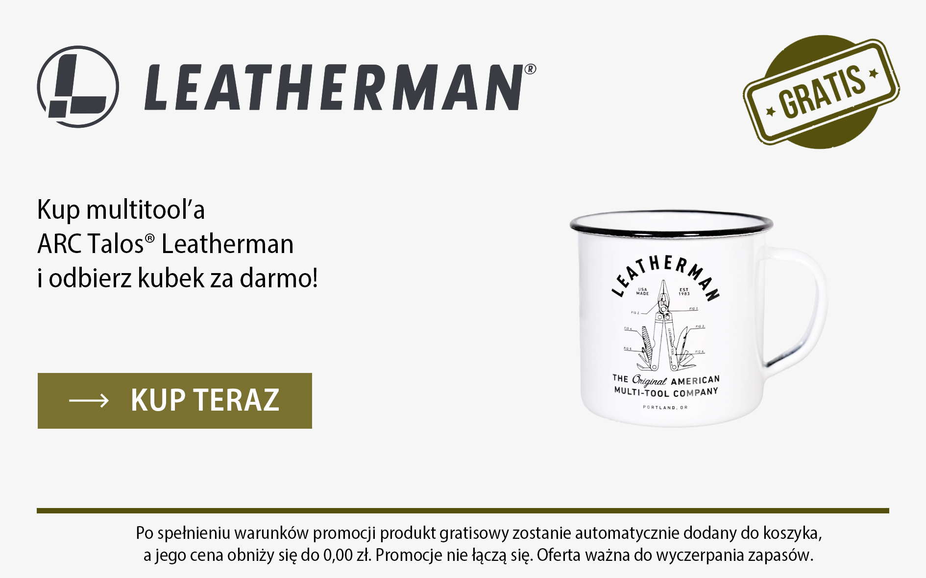 Kup multitool’a ARC Talos® Leatherman i odbierz kubek za darmo!