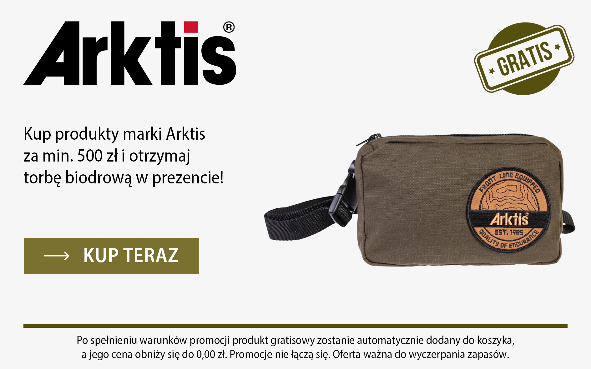 Kup produkty marki Arktis za min. 500 zł i otrzymaj torbę biodrową gratis