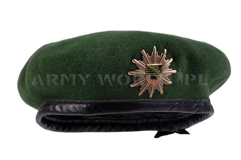 Bundespolizei Beret With Coat Of Arms Of Saxony-Anhaltu Green Genuine ...