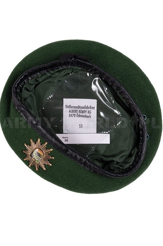 Bundespolizei Beret With Coat Of Arms Of Saxony-Anhaltu Green Genuine ...