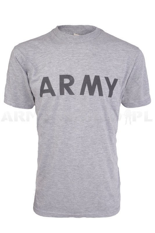 Military T-shirt US Army FITNESS UNIFORM Grey New new storage condition ...