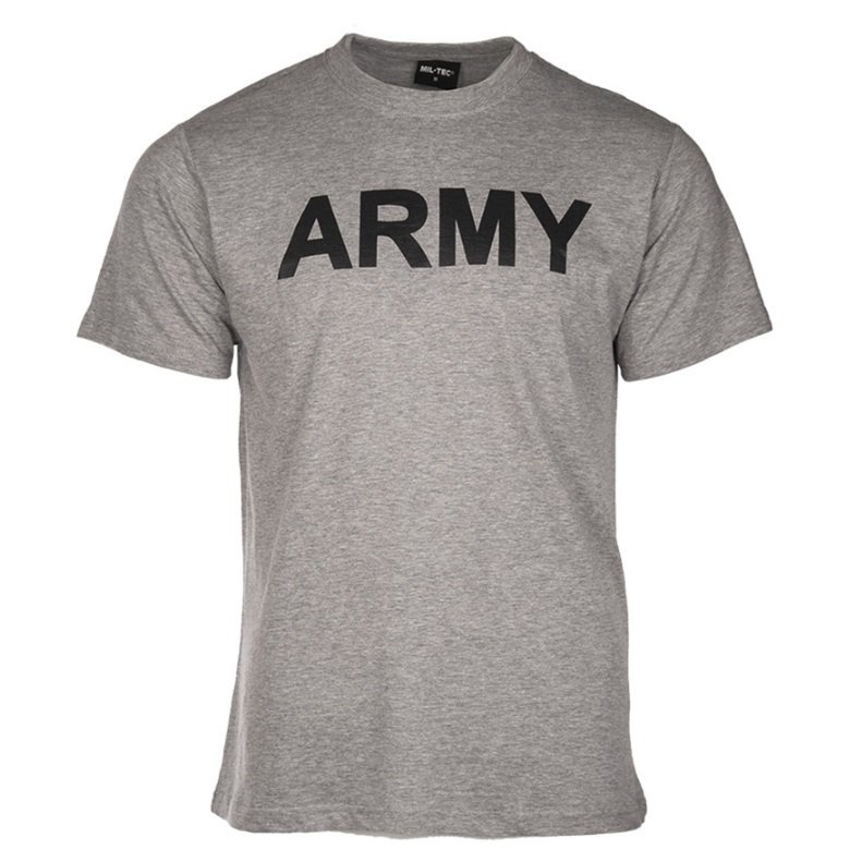 T-shirt ARMY Grey / short sleeves Mil-tec New szary | MILITARY CLOTHING ...