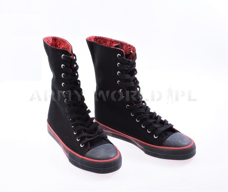 Underground Canvas Hi Leg Boots Black Red Original New Military Clothing Ladies Wear Shoes Sport Shoes Shoes Others Military Shop Armyworld Pl