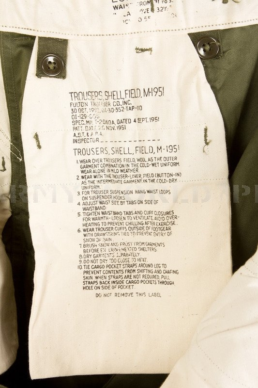 Us Army 1951 Pants Fulton Olive Oryginal Used MILITARY CLOTHING