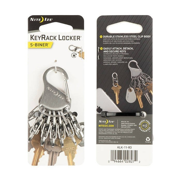 Key Ring S-Biner KeyRack Locker Steel Nite Ize Silver (KLK-11-R3)