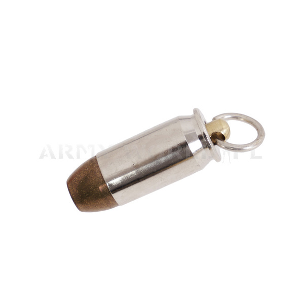 Military Key Ring Bullet Parabellum 11,43 x 23 Truncated .45 ACP Nickel-Plated Original