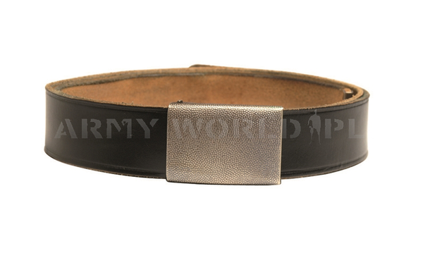 Military Leather Belt Bundeswehr Black Genuine Military Surplus Used