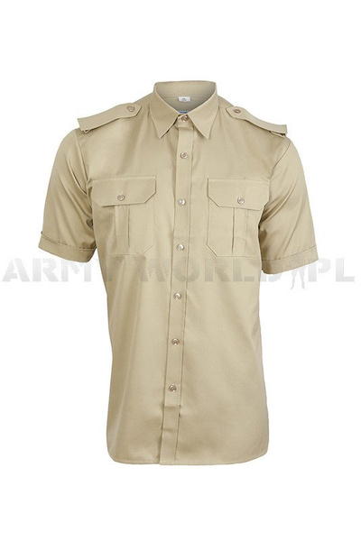 Officer Shirt with short sleeves  301/MON Original Khaki New