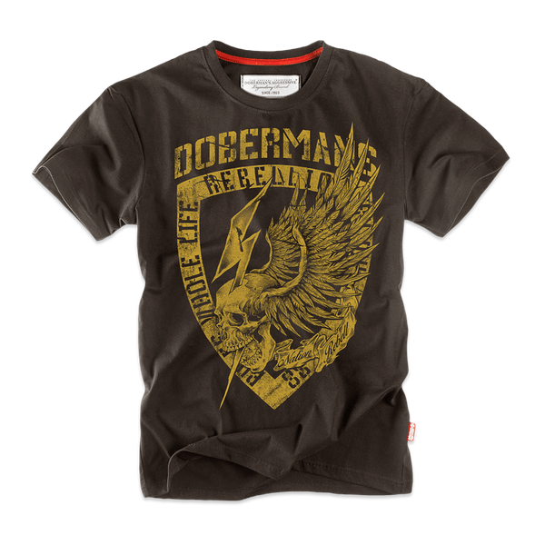 T-shirt Nation Rebel Doberman's Aggressive Brązowy