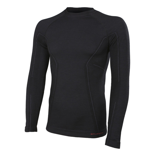 Thermoactive Long Sleeve Shirt ACTIVE WOOL Men's BRUBECK Black New ...