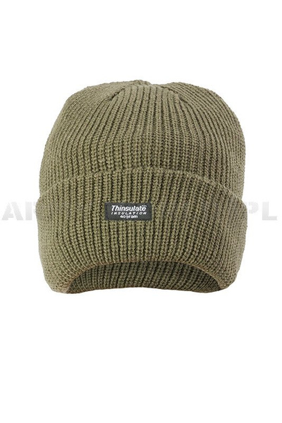 Winter Cap Warmed Thinsulate Oliv New