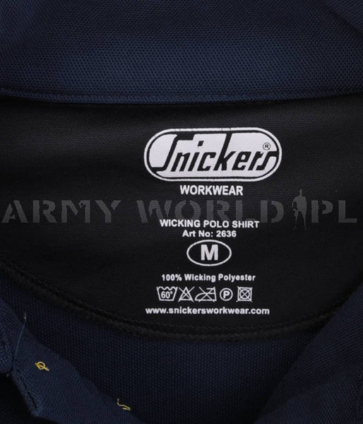 Koszulka Polo SNICKERS z Krótkim Rękawem Wojskowa Granatowa Oryginał Demobil BDB