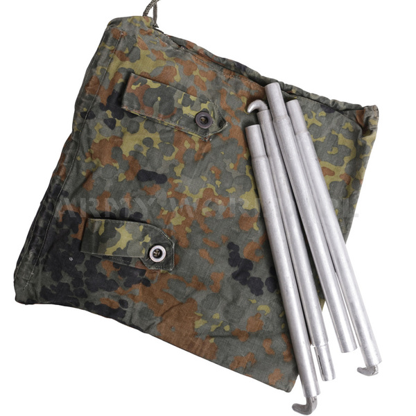 Pałatka Wojskowa Flecktarn Oryginał Bundeswehr z Kapturem + Śledzie Oryginał Demobil BDB