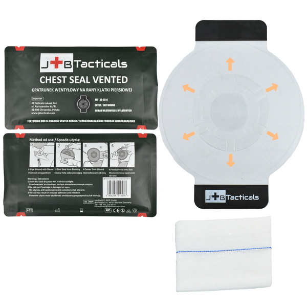 Opatrunek Wentylowy Na Rany Klatki Piersiowej Chest Seal Vented AZ-CS14 JB Tacticals 