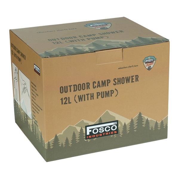 Prysznic Outdoor Camp Shower 12L Z Pompką Fosco Industries Olive (319451)