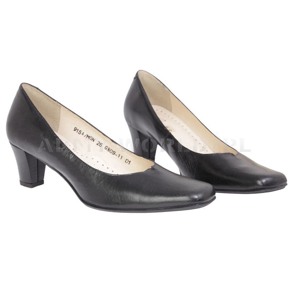 Women's Leather Court Shoes 915A/MON Black Original New