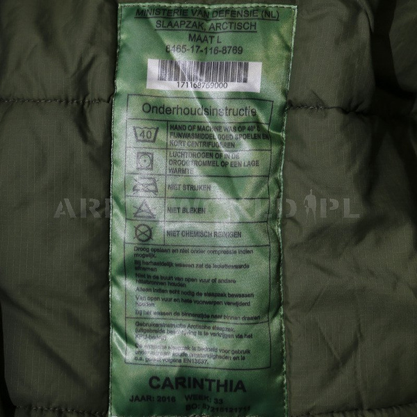 Dutch Army Sleeping Bag Carinthia / Arctisch / KPU Olive Genuine Military Surplus Used