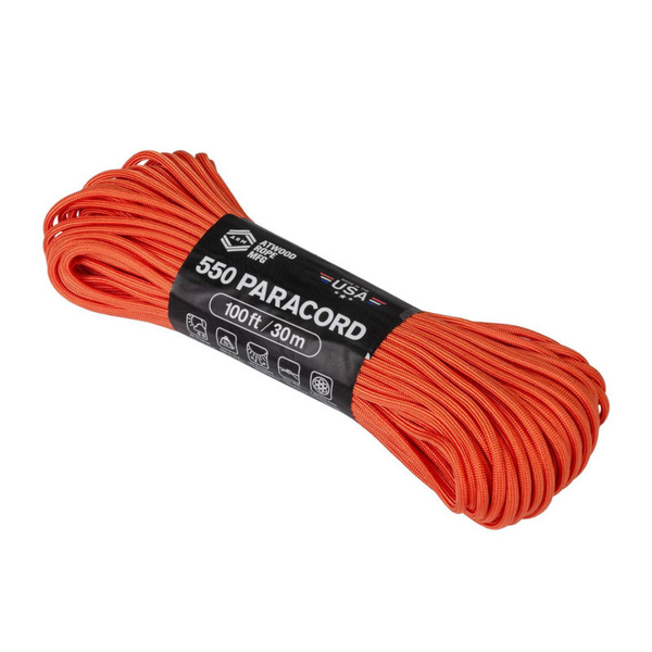 Linka 550 Paracord (100ft) Atwood Rope MFG Burnt Orange (CD-PC1-NL-95)