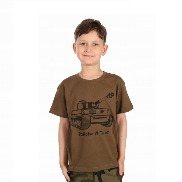 T-shirt Dziecięcy Junior Czołg Tiger Olive