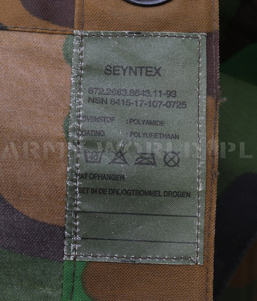 Poncho Wojskowe Przeciwdeszczowe Holenderskie Seyntex Jungle Oryginał Demobil