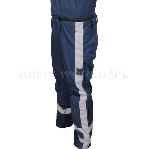 Motorcycle Trousers + Braces + Lining STADLER Navy blue Genuine Military Surplus Used