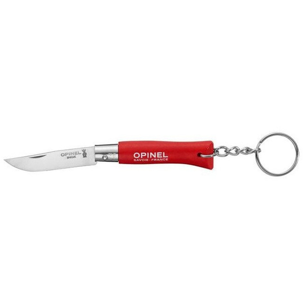 Folding Knife OPINEL INOX N°4 With Keyring Red (002055)