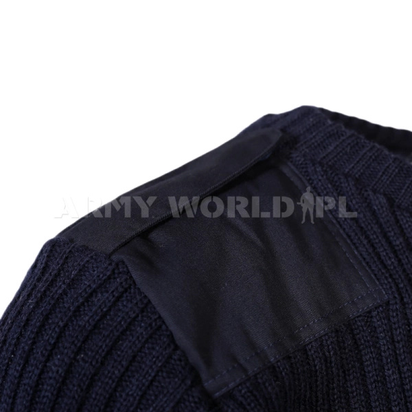 Sweter Wojskowy Brytyjski Jersey Granatowy Oryginał Demobil BDB
