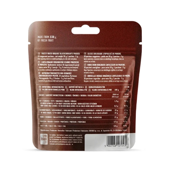 Liofilizowana Czarna Porzeczka W Proszku LYOFOOD 50 g 