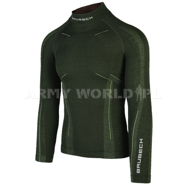 Bluza Męska Extreme Merino WOOL Brubeck Ciemnozielona (LS11920)