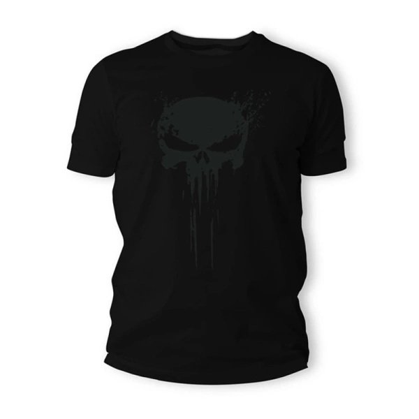 T-Shirt Punisher Czarna Czaszka  TigerWood Czarny 