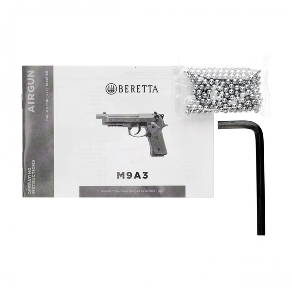 Pistolet Wiatrówka Beretta M9A3 FM 4,5 mm BB CO2 Czarny (5.8393)