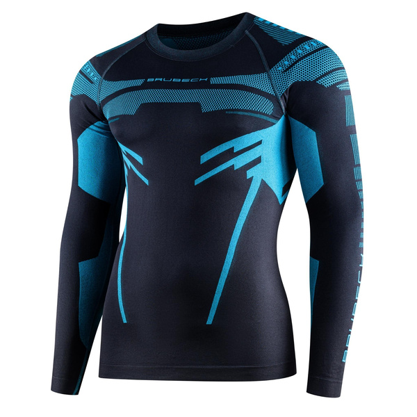 Bluza Męska DRY Brubeck Grafitowo / Niebieska (LS15700)