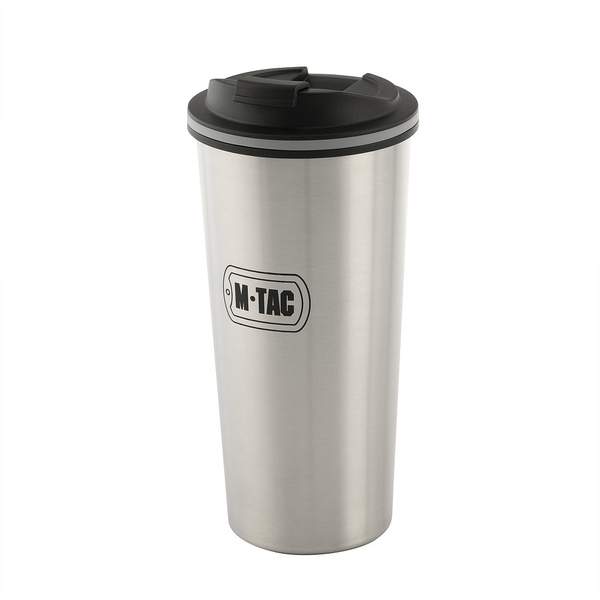 Kubek Termiczny Z Zaworem 450 ml M-Tac Srebrny (60053000)