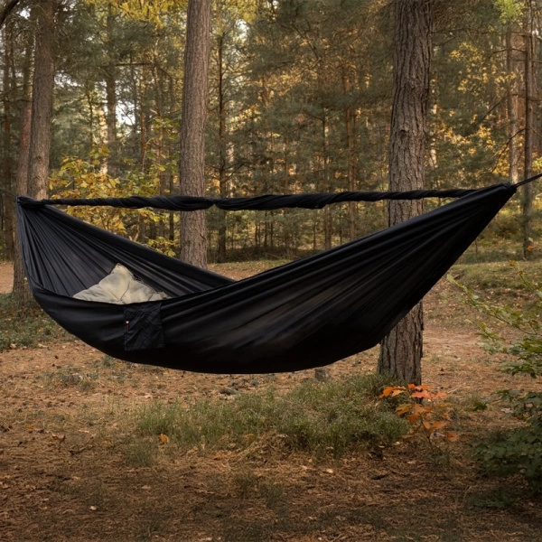 Hamak Lekki Turystyczny Ważka V2 + Moskitiera Double Zip TigerWood Czarny