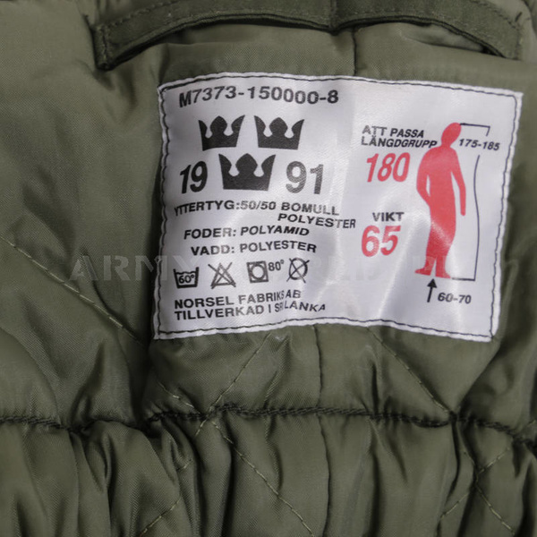Spodnie Szwedzkie Ocieplane Suwaki Na Nogawkach Olive Oryginał Demobil BDB