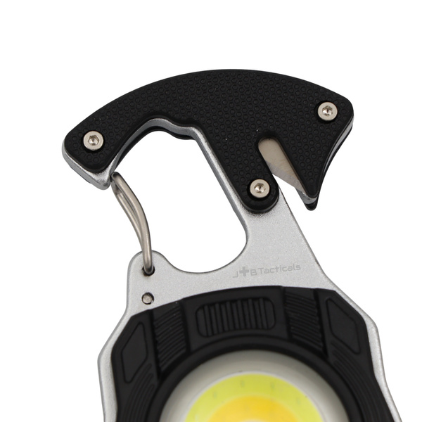 Lampka EDC COB z Pojedynczym Karabińczykiem 8w1 JB Tacticals Czarna