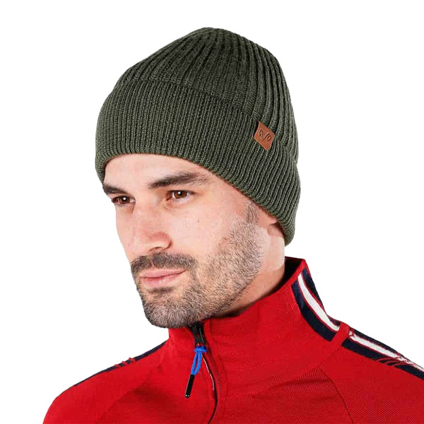 Czapka 100% Wełna Merino (210 g/m²) Fisherman Ciemnozielona