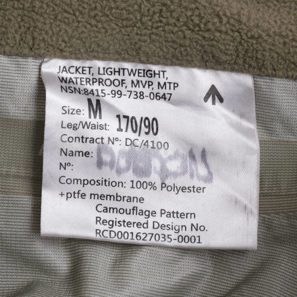Kurtka Gore-Tex Przeciwdeszczowa Brytyjska MTP Lightweight Oryginał Demobil II Gatunek