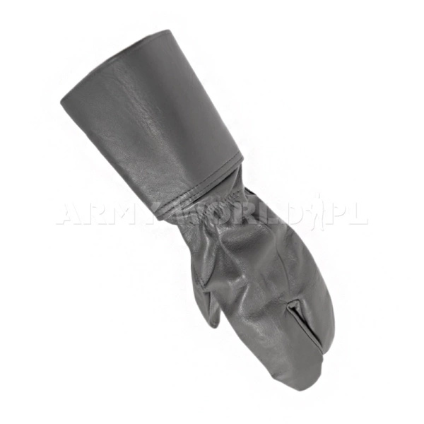 Rękawice Wojskowe Łapki Trzypalczaste Bundeswehr Skórzane Szare Oryginał Nowe