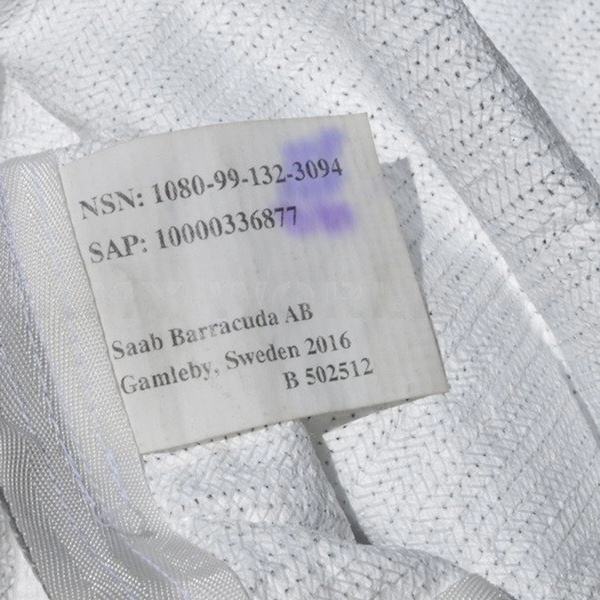 Plandeka Wojskowa Saab Barracuda Kamuflaż Zimowy 3 x 2 m Oryginał Demobil BDB