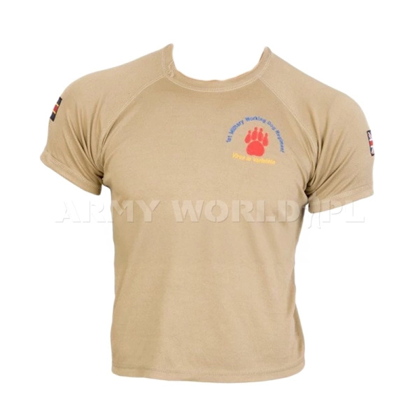 T-shirt Termoaktywny Coolmax Z Nszywką 1st Military Working Dog Regiment Beż Oryginał Demobil DB