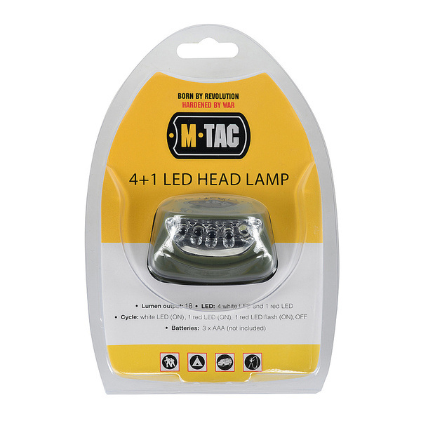 Latarka Czołowa 4+1 LED M-Tac Olive (60067001)