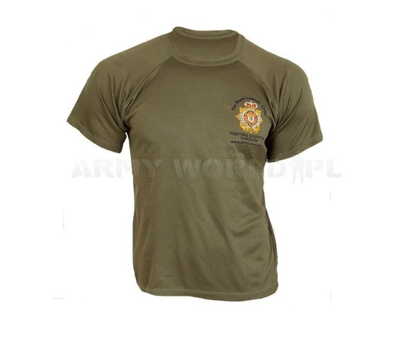 T-shirt Termoaktywny Coolmax Z Naszywką The Royal Logistic Corps Olive Oryginał Demobil DB